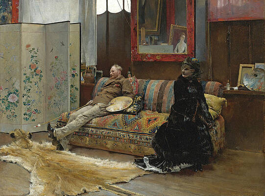 Bouderie. Gustave Courtois in his Studio Print by Pascal-Adolphe-Jean Dagnan-Bouveret