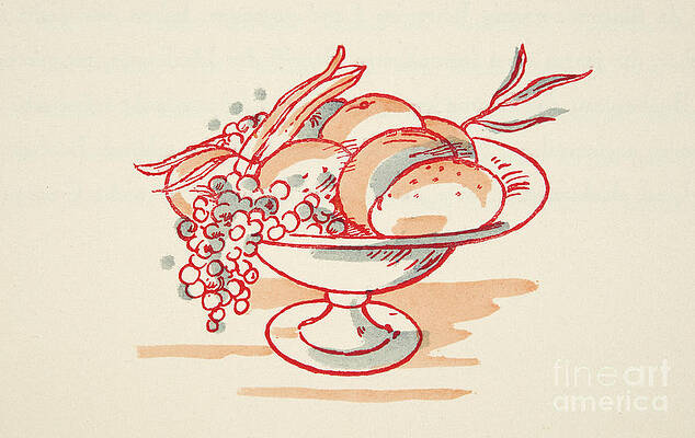 Wall Art - Drawing - Bowl of Fruit by German School