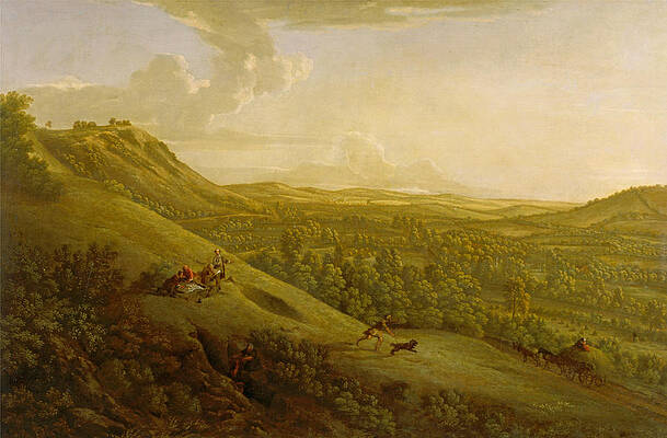Box Hill Surrey with Dorking in the distance Print by George Lambert