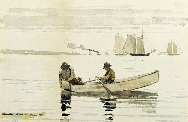 Boys Fishing Print by Winslow Homer