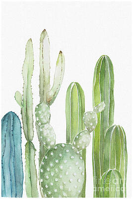 Wall Art - Painting - Cactus 2 set II by Pdfdecor Wall Art