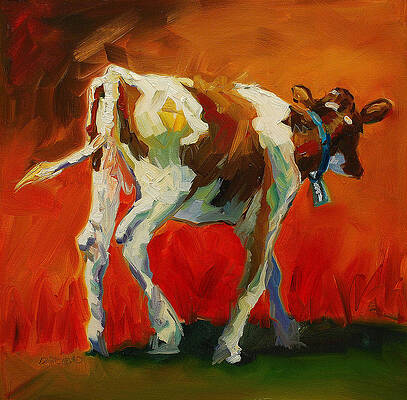 Wall Art - Painting - Calf Baby by Diane Whitehead