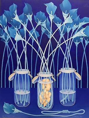 Calla Lilies with Fetus in Blue 2016 by S A C H A - Circulism Technique Calla Lilies with Fetus in Blue 2016 by S A C H A - Circulism Technique