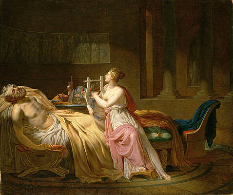 Calliope Mourning Homer Print by Circle of Jacques-Louis David