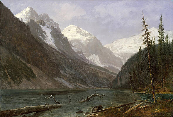 Canadian Rockies. Lake Louise Print by Albert Bierstadt