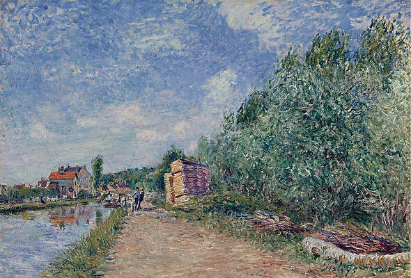 Canal du Loing-Chemin de Halage Print by Alfred Sisley