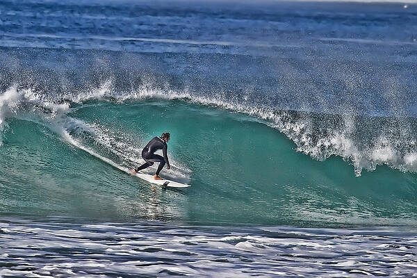 Wall Art featuring the digital art Cardiff Surfer by Waterdancer