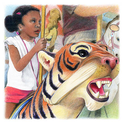 Wall Art - Drawing - Carousel Two by Todd Baxter