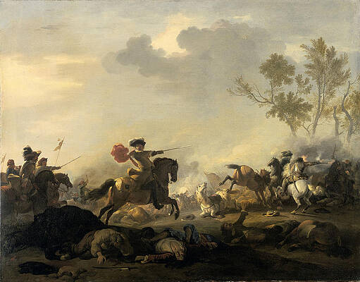 Cavalry Attack Print by Jan van Huchtenburg