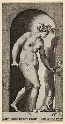 Ceres Print by Giovanni Jacopo Caraglio