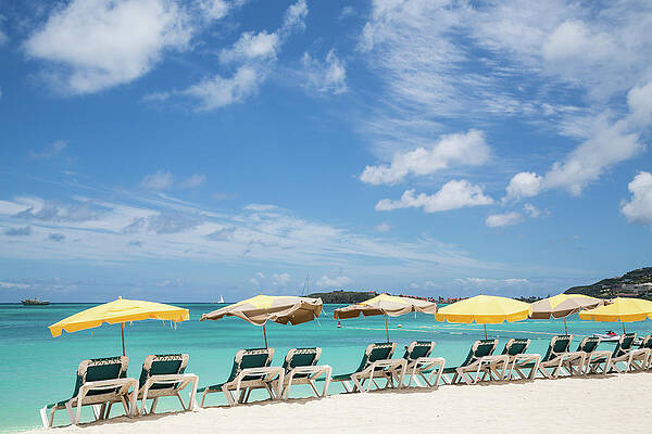 Wall Art - Photograph - Chaise Lounges Under Umbrellas on Beach by Darryl Brooks