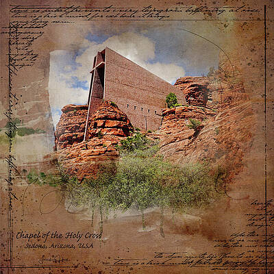 Wall Art - Digital Art - Chapel of the Holy Cross by Linda Lee Hall