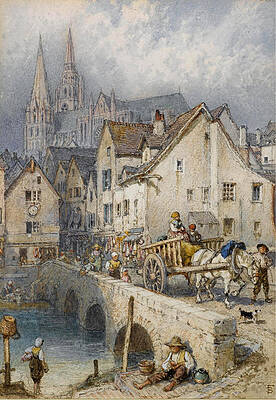 Chartres Print by Myles Birket Foster