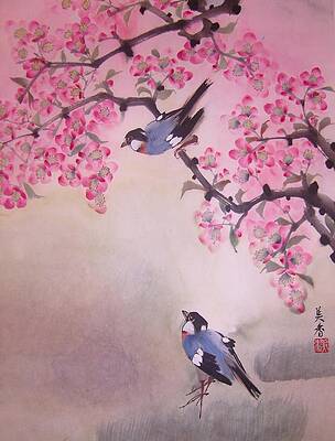 Details about   Castiglione Cherry Tree Birds Painting Framed Wall Art Poster 