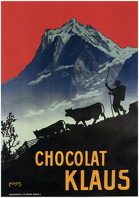 Wall Art - Mixed Media - Chocolat Klaus - Chocolate Factory - Vintage Advertising Poster by Studio Grafiikka