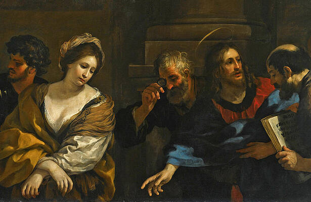 Christ and the Woman taken in Adultery Print by Pietro da Cortona