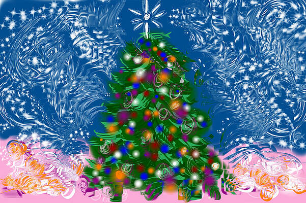 Wall Art - Drawing - Christmas - Christmas Tree by Sharon Augustin