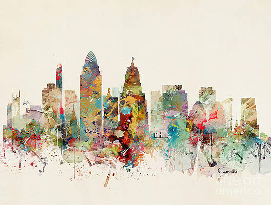 Louisville City Skyline Framed Print by Bri Buckley - Pixels