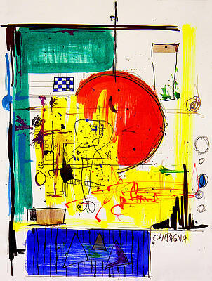 Wall Art - Drawing - City Park Fire 1 by Teddy Campagna