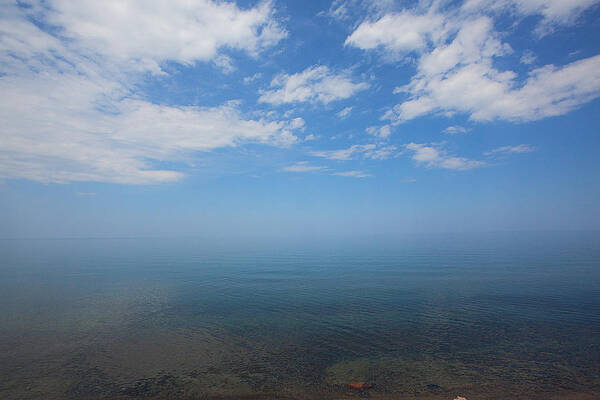 Wall Art - Photograph - Clear Blue Waters with Clouds, Lake Superior by Jane Melgaard
