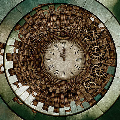An old vintage clock face Mixed Media by Julien - Pixels