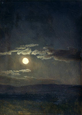 Cloud Study. Moonlight Print by Albert Bierstadt