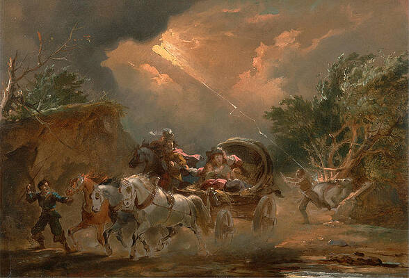 Coach in a Thunderstorm Print by Philip James de Loutherbourg