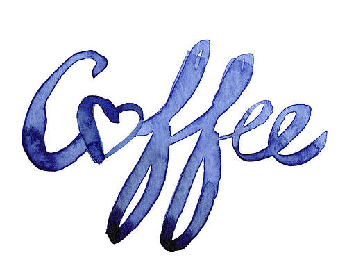Wall Art - Painting - Coffee Love Typography by Olga Shvartsur