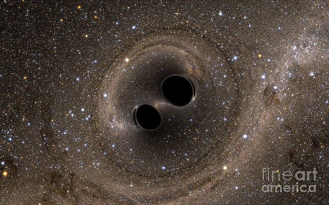 Wall Art - Photograph - Colliding Black Holes Make Waves by Science Source