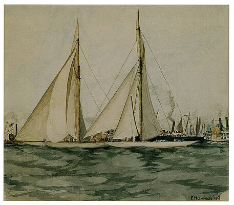 Pilgrim, Pilgrim Yacht, Americas Cup Races Drawing by Litz Collection -  Fine Art America