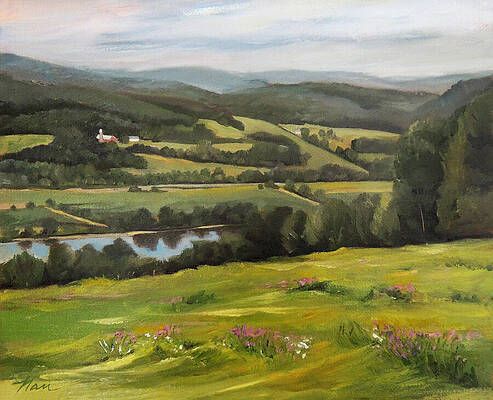 Wall Art - Painting - Connecticut River Valley View by Nancy Griswold