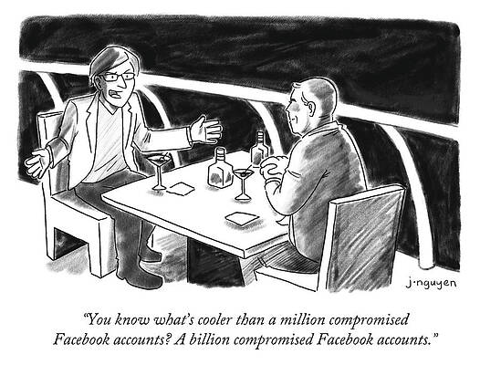 Wall Art - Drawing - Cooler than a million compromised Facebook accounts by Jeremy Nguyen