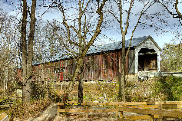 Wall Art - Photograph - Cox Ford covered bridge by Jack R Perry