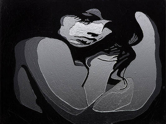 Black And White Abstract Face Paintings Fine Art America
