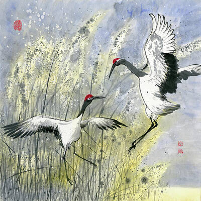 Chinese Crane Paintings Fine Art America