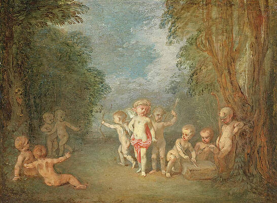 Cupid's Realm Print by Antoine Watteau