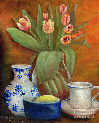 Delft Vase and Mini Tulips by Marlene Book Delft Vase and Mini Tulips by Marlene Book