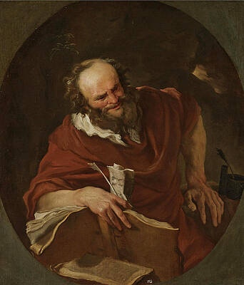 Democritus the laughing Philosopher Print by Venetian School