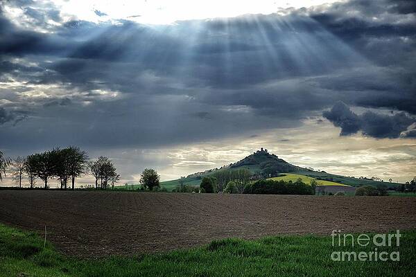 Wall Art - Photograph - Desenberg castle ruins under the sunbeams by Eva-Maria Di Bella
