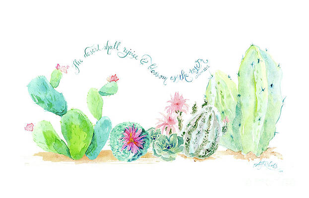 Yellow Cactus Flower Paintings Fine Art America