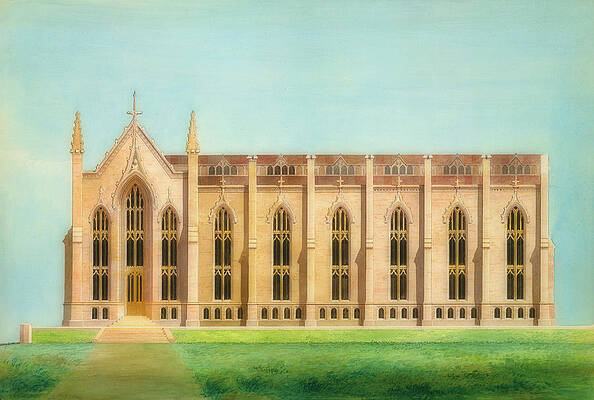 Wall Art - Painting - Design For The North Wing Of The Library And Chapel At The Unive by Mountain Dreams