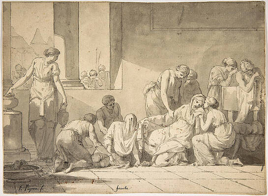 Despair Of Hecuba Print by Jean-Francois-Pierre Peyron Despair Of Hecuba Print by Jean-Francois-Pierre Peyron