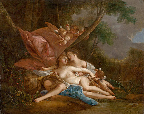 Diana and Callisto Print by After Francois Boucher