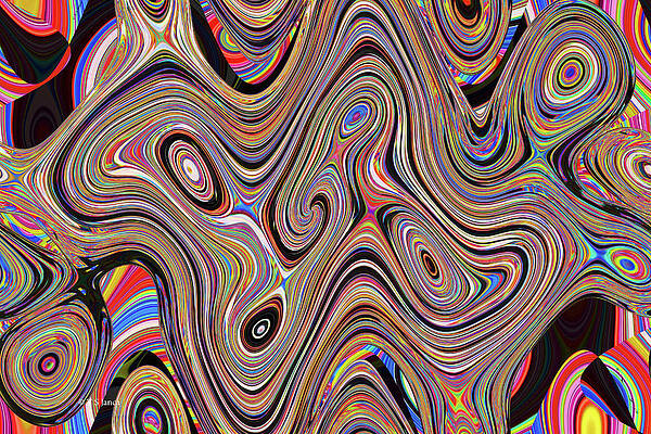 Wall Art - Digital Art - Digital Colors and Curve Lines Abstract by Tom Janca
