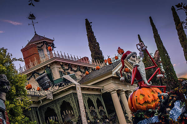 Wall Art - Photograph - Disneyland Haunted Mansion at Halloween by Melissa Pleasant