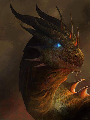 Wall Art - Mixed Media - Dragon Portrait by Steve Goad