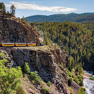 Wall Art - Photograph - DSNG Narrow Gauge Railroad Train - Square Format by Gregory Ballos