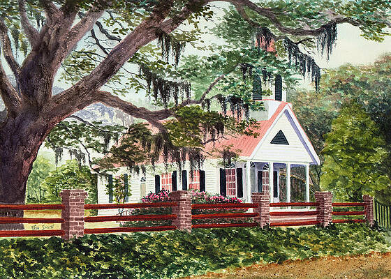 Wall Art - Painting - Edisto Episcopal Church by Rita Smith