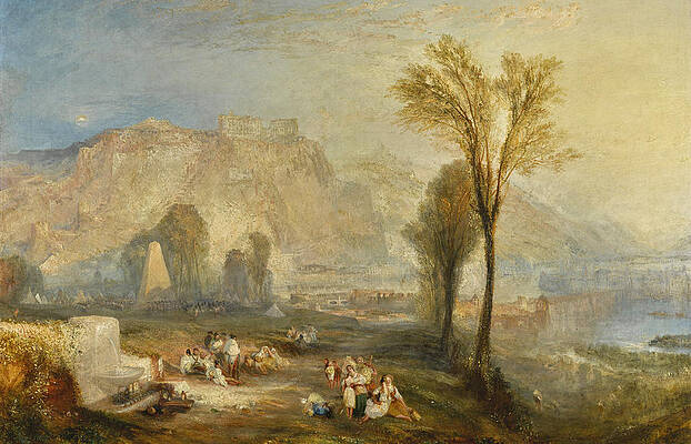 Ehrenbreitstein, or The Bright Stone of Honour and the Tomb of Marceau, from Byron's Childe Harold Print by Joseph Mallord William Turner