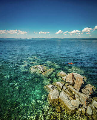 Wall Art - Photograph - Emerald Green With A Splash Of Kayak Red by David Downs
